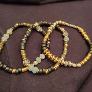 Stella & Dot set of three beaded bracelets